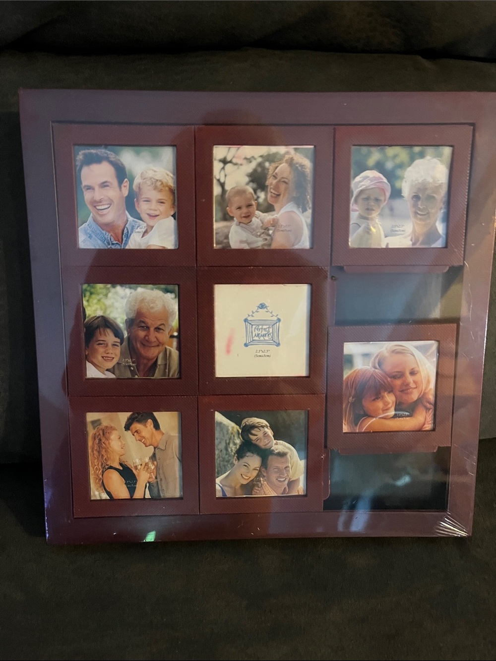 NWT Multi-Opening Cherry Wood Photo Collage Frame